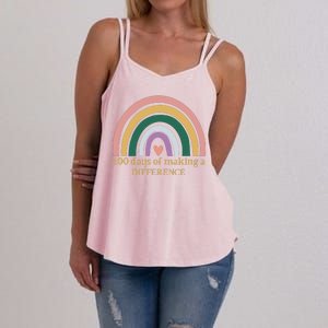 100 Days Of Making A Difference School Rainbow Women's Strappy Tank