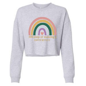 100 Days Of Making A Difference School Rainbow Cropped Pullover Crew