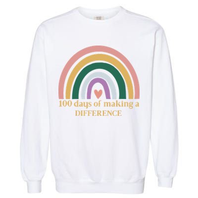 100 Days Of Making A Difference School Rainbow Garment-Dyed Sweatshirt