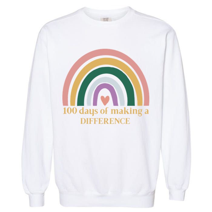 100 Days Of Making A Difference School Rainbow Garment-Dyed Sweatshirt