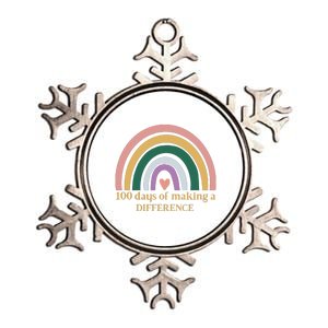 100 Days Of Making A Difference School Rainbow Metallic Star Ornament