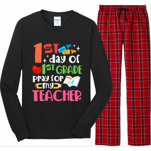 1St Day Of First Grade Pray For My Teacher 1St Grade Meaningful Gift Long Sleeve Pajama Set