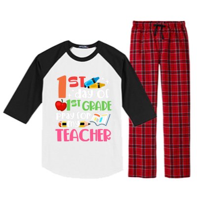 1St Day Of First Grade Pray For My Teacher 1St Grade Meaningful Gift Raglan Sleeve Pajama Set