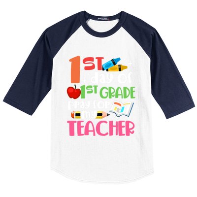 1St Day Of First Grade Pray For My Teacher 1St Grade Meaningful Gift Baseball Sleeve Shirt