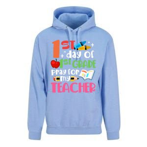 1St Day Of First Grade Pray For My Teacher 1St Grade Meaningful Gift Unisex Surf Hoodie