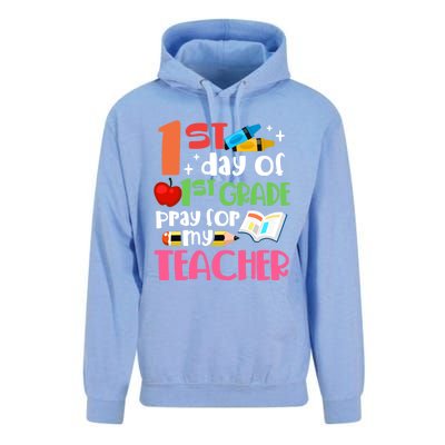 1St Day Of First Grade Pray For My Teacher 1St Grade Meaningful Gift Unisex Surf Hoodie