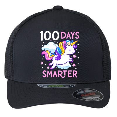 100th Day Of School Unicorn 100 Days Smarter Kindergarten Flexfit Unipanel Trucker Cap