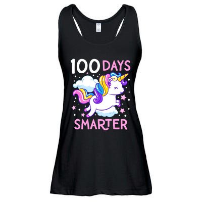 100th Day Of School Unicorn 100 Days Smarter Kindergarten Ladies Essential Flowy Tank