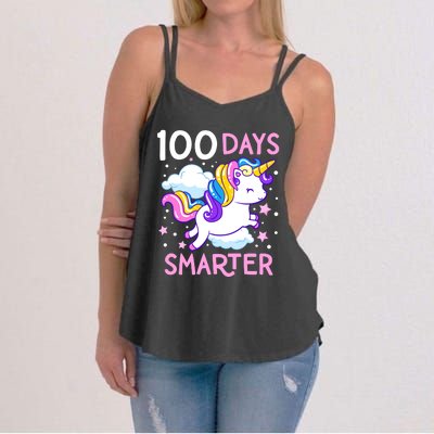 100th Day Of School Unicorn 100 Days Smarter Kindergarten Women's Strappy Tank