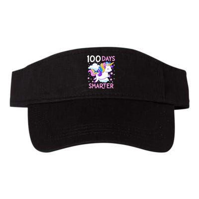 100th Day Of School Unicorn 100 Days Smarter Kindergarten Valucap Bio-Washed Visor