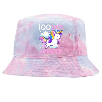 100th Day Of School Unicorn 100 Days Smarter Kindergarten Tie-Dyed Bucket Hat