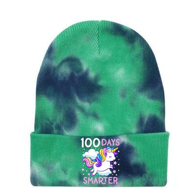 100th Day Of School Unicorn 100 Days Smarter Kindergarten Tie Dye 12in Knit Beanie