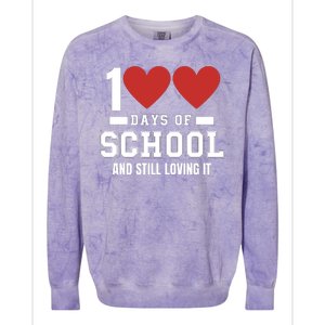 100 Days Of School Cute 100 Days Of School And Still Loving It Hearts 100th Day Colorblast Crewneck Sweatshirt