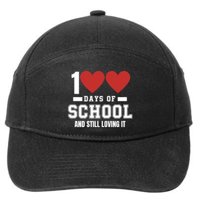 100 Days Of School Cute 100 Days Of School And Still Loving It Hearts 100th Day 7-Panel Snapback Hat