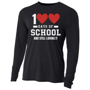 100 Days Of School Cute 100 Days Of School And Still Loving It Hearts 100th Day Cooling Performance Long Sleeve Crew