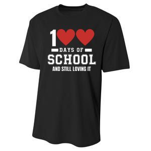 100 Days Of School Cute 100 Days Of School And Still Loving It Hearts 100th Day Performance Sprint T-Shirt