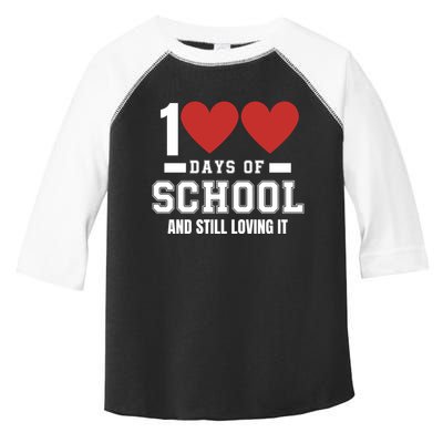 100 Days Of School Cute 100 Days Of School And Still Loving It Hearts 100th Day Toddler Fine Jersey T-Shirt
