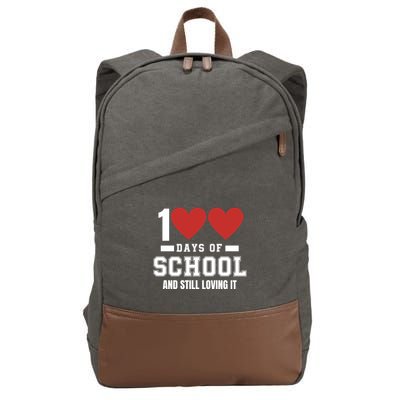 100 Days Of School Cute 100 Days Of School And Still Loving It Hearts 100th Day Cotton Canvas Backpack