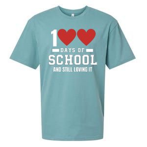 100 Days Of School Cute 100 Days Of School And Still Loving It Hearts 100th Day Sueded Cloud Jersey T-Shirt