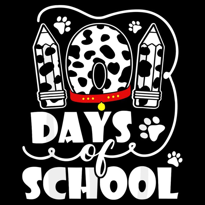 101 Days Of School Dalmatian Dog 100 Days Smarter Full-Length Apron With Pockets