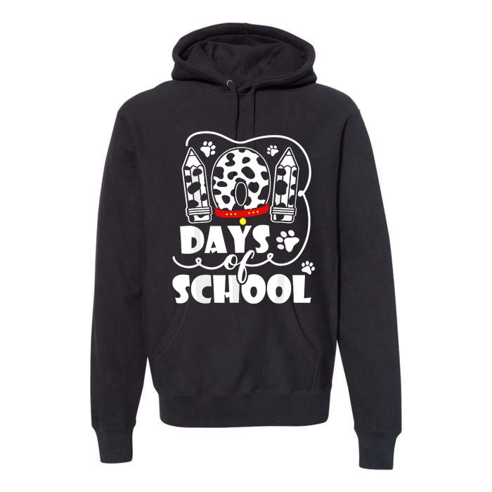 101 Days Of School Dalmatian Dog 100 Days Smarter Premium Hoodie