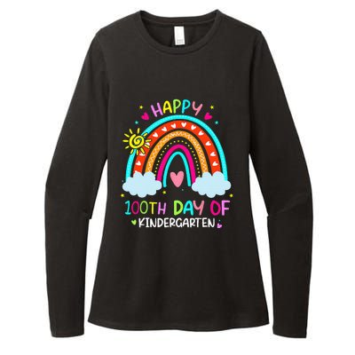 100th Day Of Kindergarten School Rainbow 100 Days Smarter Womens CVC Long Sleeve Shirt