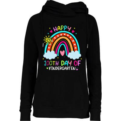 100th Day Of Kindergarten School Rainbow 100 Days Smarter Womens Funnel Neck Pullover Hood