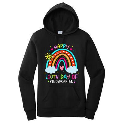 100th Day Of Kindergarten School Rainbow 100 Days Smarter Women's Pullover Hoodie