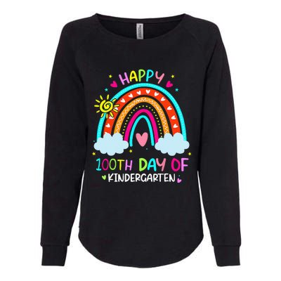 100th Day Of Kindergarten School Rainbow 100 Days Smarter Womens California Wash Sweatshirt