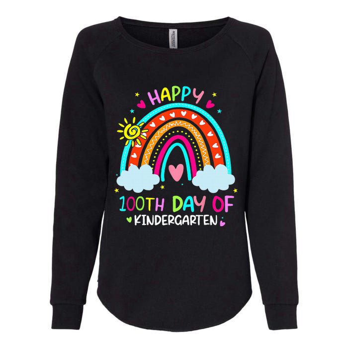 100th Day Of Kindergarten School Rainbow 100 Days Smarter Womens California Wash Sweatshirt