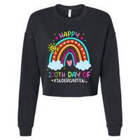 100th Day Of Kindergarten School Rainbow 100 Days Smarter Cropped Pullover Crew