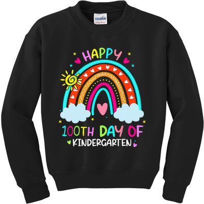 100th Day Of Kindergarten School Rainbow 100 Days Smarter Kids Sweatshirt