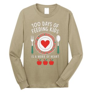 100 Days Of Feeding Is A Work Of Heart Feeding Students Long Sleeve Shirt