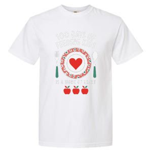 100 Days Of Feeding Is A Work Of Heart Feeding Students Garment-Dyed Heavyweight T-Shirt