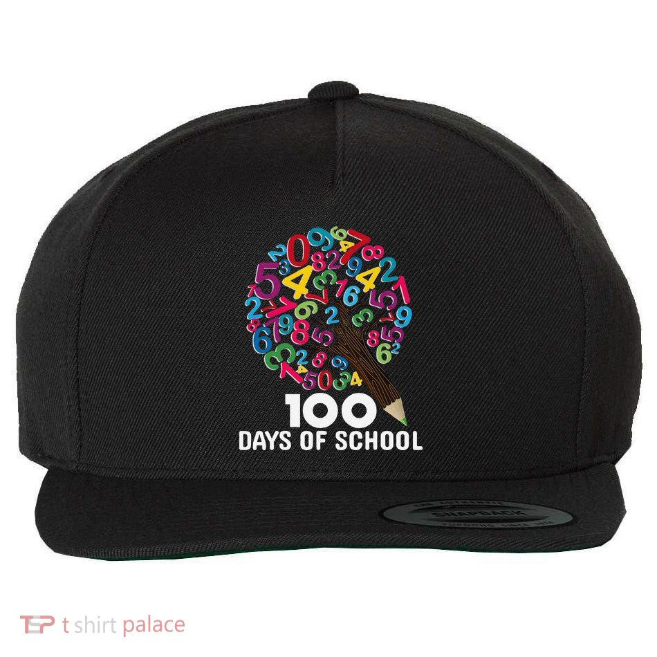 100th Day Of School Teacher 100 Days Math Numbers Wool Snapback Cap