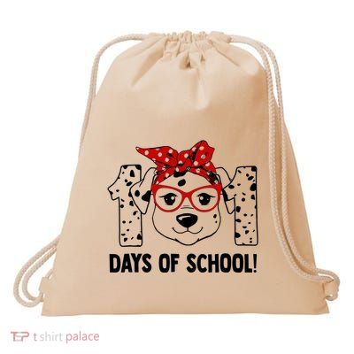 101 Days Of School Dalmatian Dog Teachers Gift Drawstring Bag