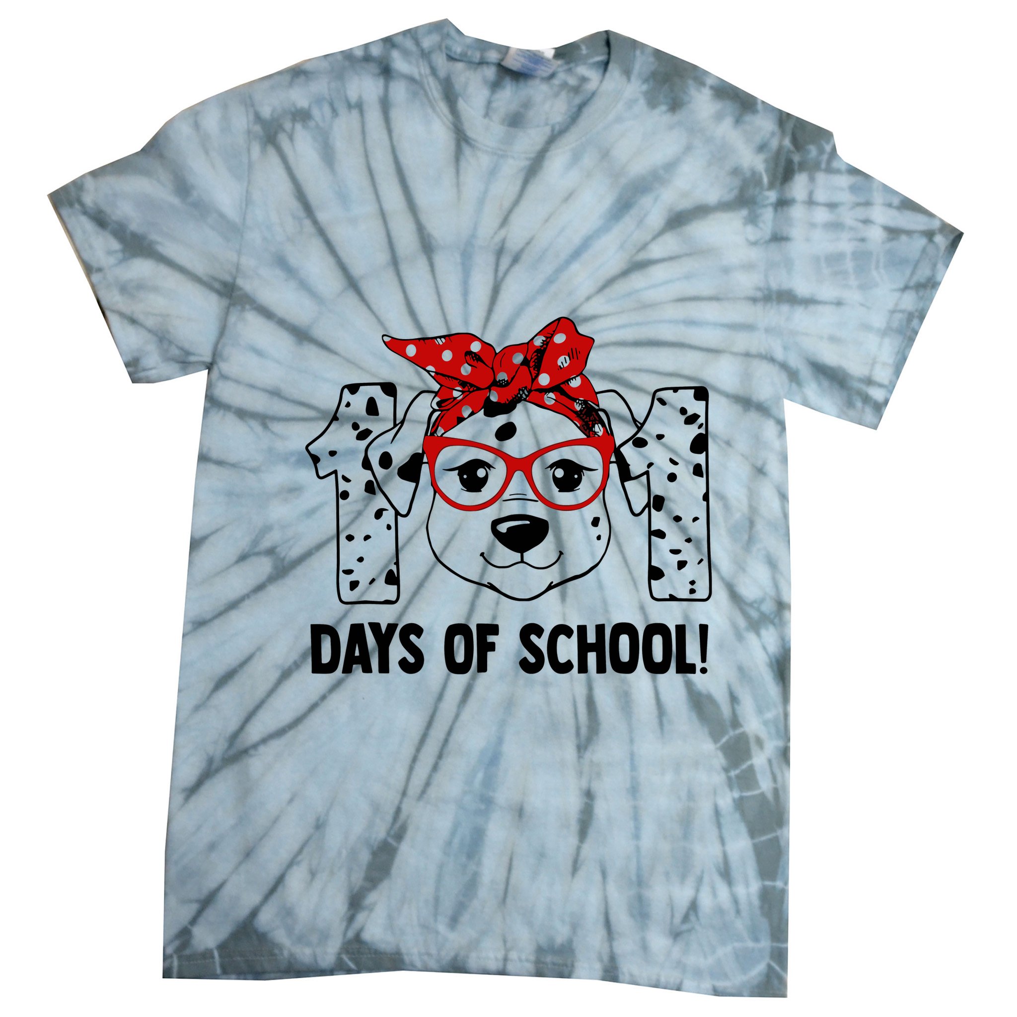 101 Days Of School Dalmatian Dog Teachers Gift Tie-Dye T-Shirt