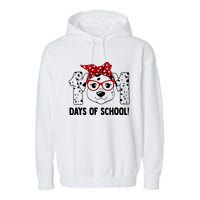 101 Days Of School Dalmatian Dog Teachers Gift Garment-Dyed Fleece Hoodie