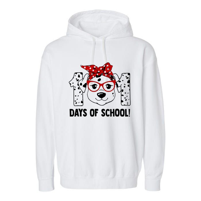 101 Days Of School Dalmatian Dog Teachers Gift Garment-Dyed Fleece Hoodie