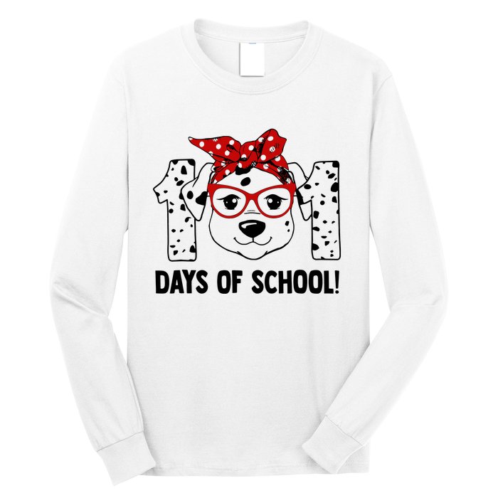 101 Days Of School Dalmatian Dog Teachers Gift Long Sleeve Shirt