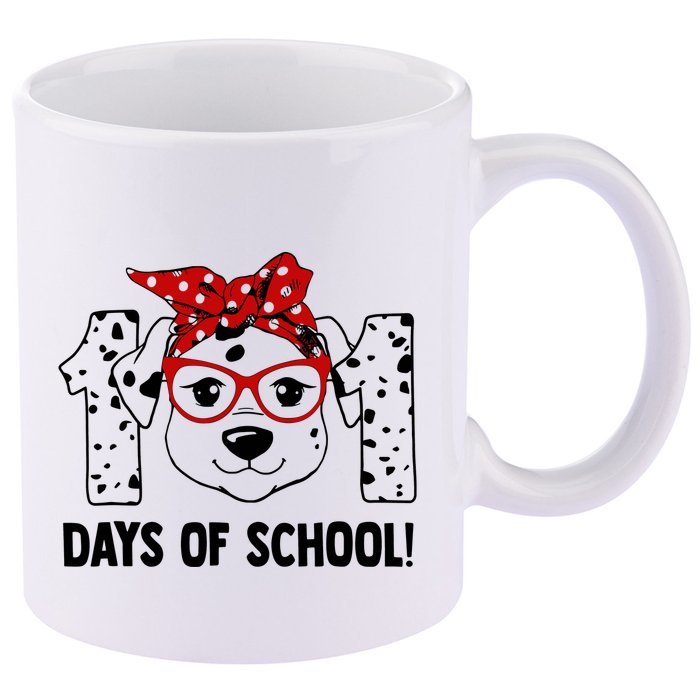 101 Days Of School Dalmatian Dog Teachers Gift 11oz C Handle Ceramic Mug