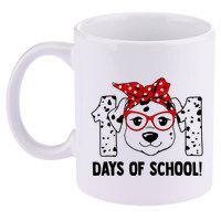 101 Days Of School Dalmatian Dog Teachers Gift 11oz C Handle Ceramic Mug