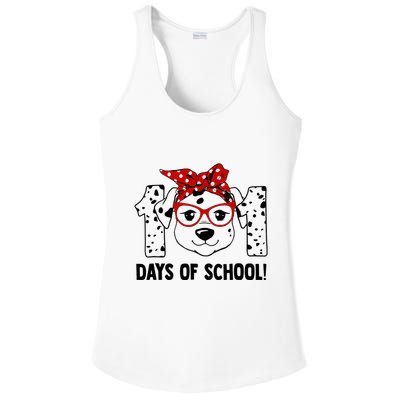 101 Days Of School Dalmatian Dog Teachers Gift Ladies PosiCharge Competitor Racerback Tank