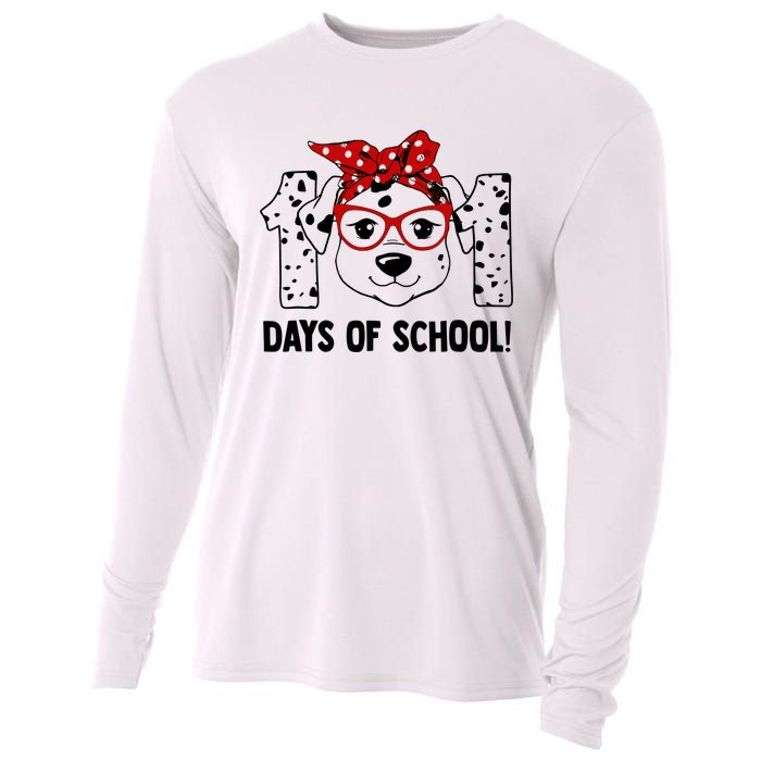 101 Days Of School Dalmatian Dog Teachers Gift Cooling Performance Long Sleeve Crew