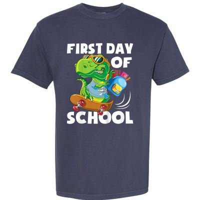 1st Day Of Kindergarten Is Gonna Be Jawsome Dinosaur Boy Garment-Dyed Heavyweight T-Shirt