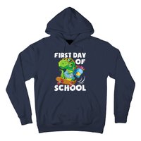 1st Day Of Kindergarten Is Gonna Be Jawsome Dinosaur Boy Hoodie