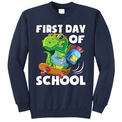 1st Day Of Kindergarten Is Gonna Be Jawsome Dinosaur Boy Sweatshirt