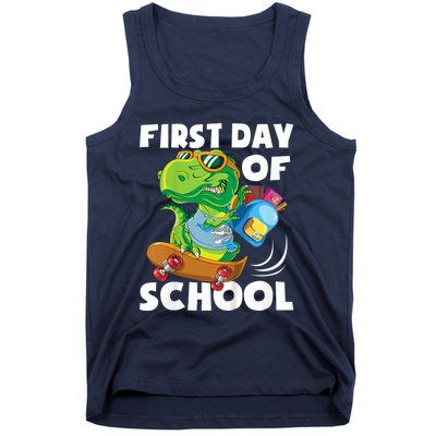 1st Day Of Kindergarten Is Gonna Be Jawsome Dinosaur Boy Tank Top