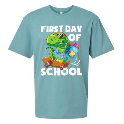 1st Day Of Kindergarten Is Gonna Be Jawsome Dinosaur Boy Sueded Cloud Jersey T-Shirt