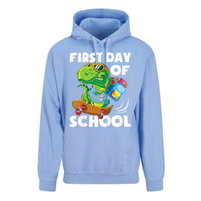 1st Day Of Kindergarten Is Gonna Be Jawsome Dinosaur Boy Unisex Surf Hoodie